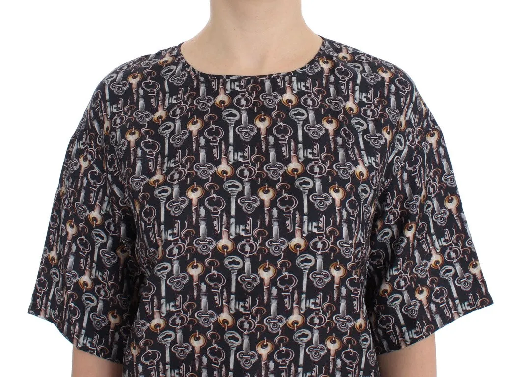Enchanted Sicily Silk Blouse with Key Print sold by Louxly product image thumbnail 5