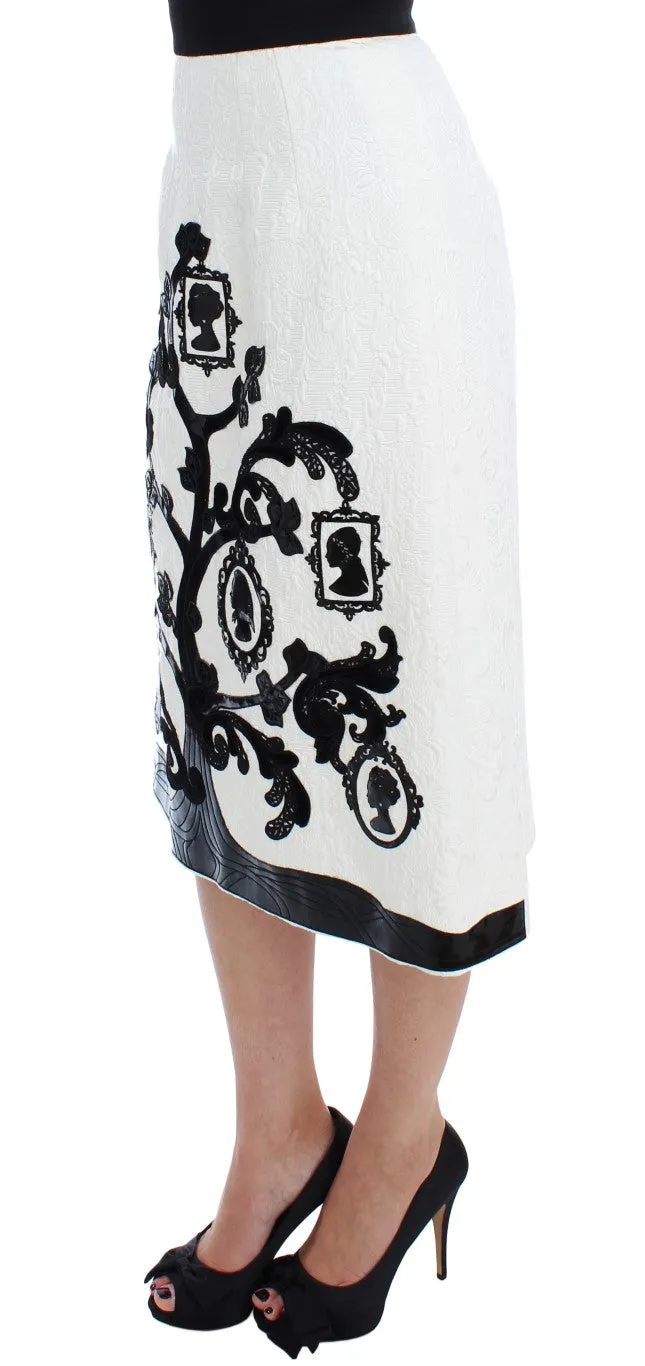 Elegant Floral Brocade High-Waist Skirt sold by Louxly product image thumbnail 2