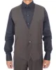 Elegant Brown Striped Wool Dress Vest sold by Louxly