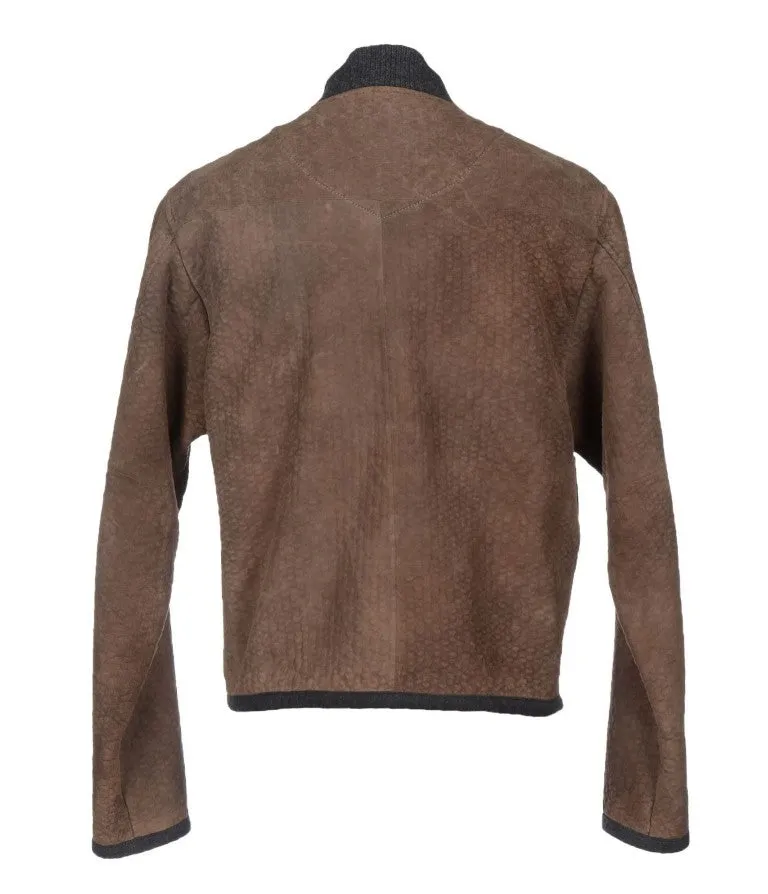 Elegant Leather & Wool Blend Jacket sold by Louxly product image thumbnail 2