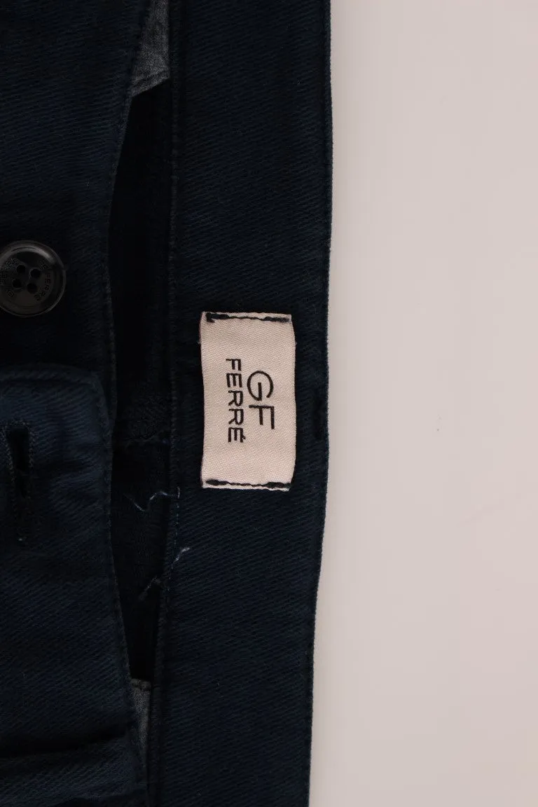 Elegant Blue Cotton Stretch Chinos sold by Louxly product image thumbnail 5