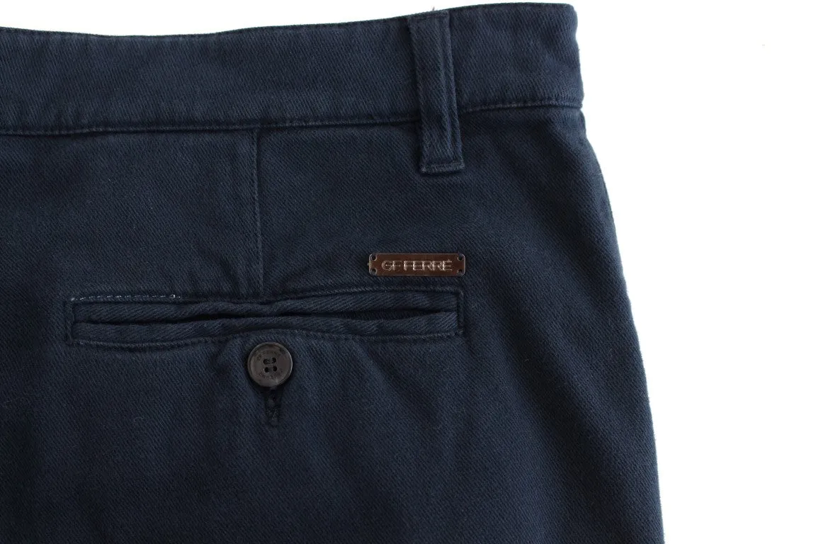 Elegant Blue Cotton Stretch Chinos sold by Louxly product image thumbnail 4