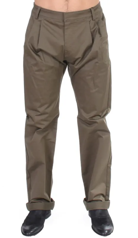 Elegant Green Comfort Straight Fit Pants sold by Louxly