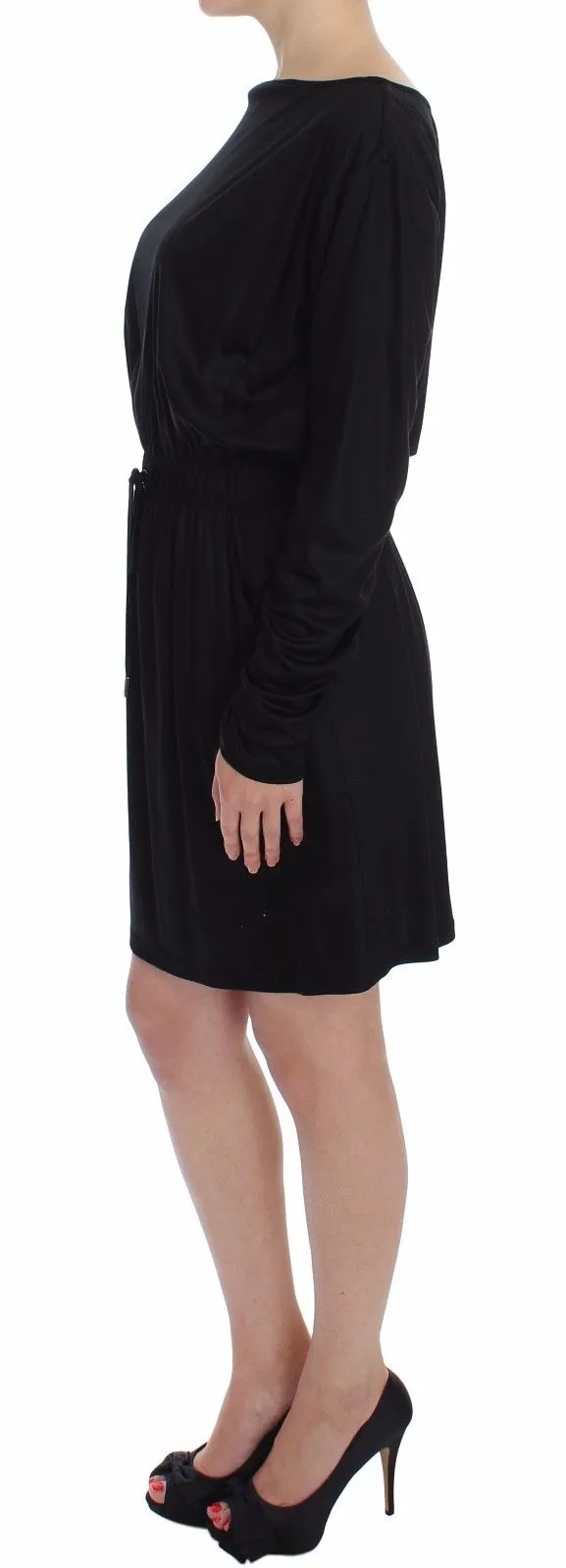 Elegant Black Silk Blend Shift Dress sold by Louxly product image thumbnail 3