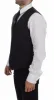 Elegant Gray Striped Wool Dress Vest sold by Louxly