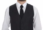 Elegant Gray Striped Dress Vest sold by Louxly