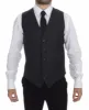 Elegant Gray Striped Dress Vest sold by Louxly