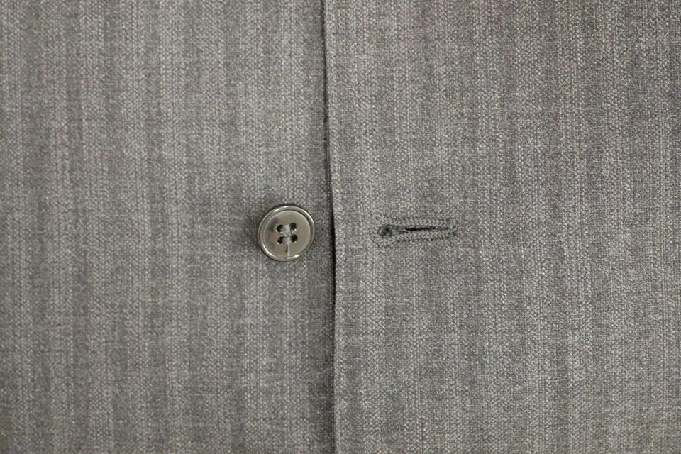 Elegant Gray Striped Wool Dress Vest sold by Louxly product image thumbnail 5