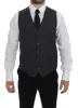 Elegant Black Striped Wool Dress Vest sold by Louxly