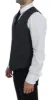 Elegant Black Striped Wool Dress Vest sold by Louxly