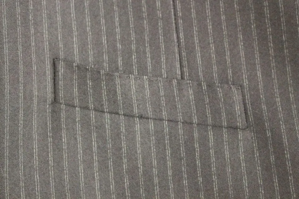 Elegant Black Striped Wool Dress Vest sold by Louxly product image thumbnail 5