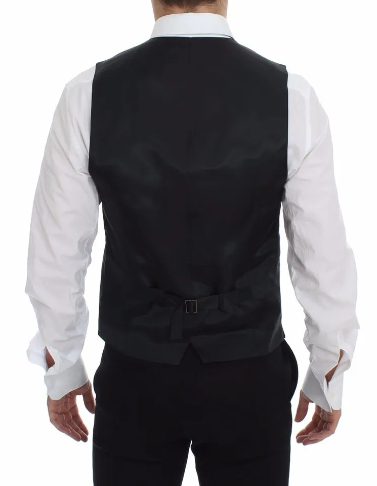 Elegant Gray Striped Dress Vest sold by Louxly product image thumbnail 3