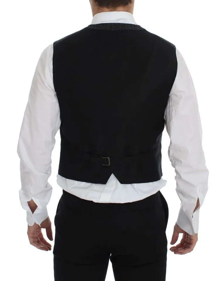 Elegant Gray Wool Blend Dress Vest sold by Louxly product image thumbnail 4