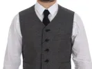 Elegant Single Breasted Gray Dress Vest sold by Louxly
