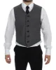 Elegant Single Breasted Gray Dress Vest sold by Louxly