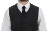 Elegant Gray Wool Blend Dress Vest sold by Louxly