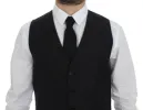 Elegant Gray Wool Blend Dress Vest sold by Louxly