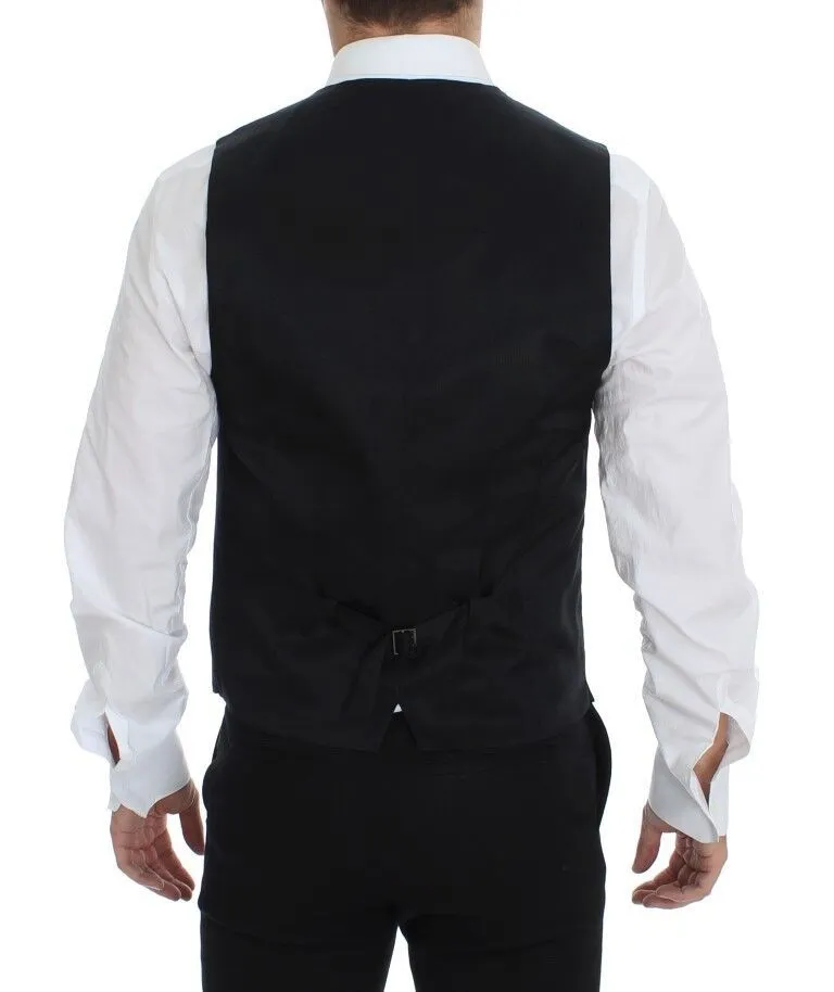 Elegant Gray Wool Formal Vest sold by Louxly product image thumbnail 3