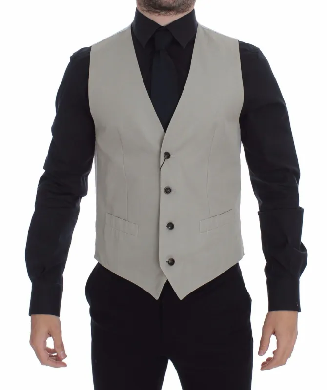 Chic Beige Single Breasted Dress Vest sold by Louxly