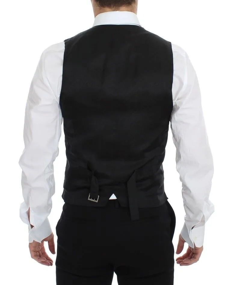 Elegant Blue Wool Dress Vest sold by Louxly product image thumbnail 4