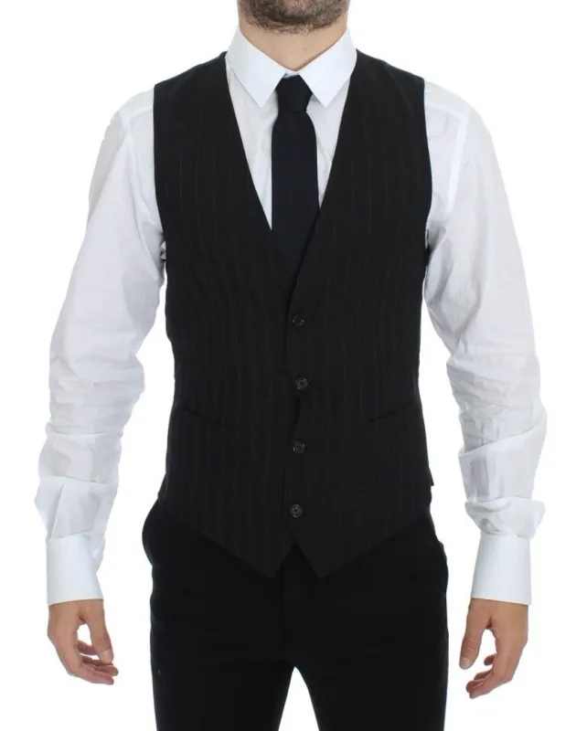 Elegant Striped Wool Dress Vest sold by Louxly