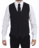 Elegant Blue Cotton Stretch Dress Vest sold by Louxly