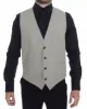 Elegant Beige Cotton Silk Dress Vest sold by Louxly