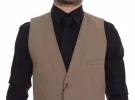 Elegant Beige Cotton Dress Vest – Slim Fit sold by Louxly