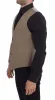 Elegant Beige Cotton Dress Vest – Slim Fit sold by Louxly