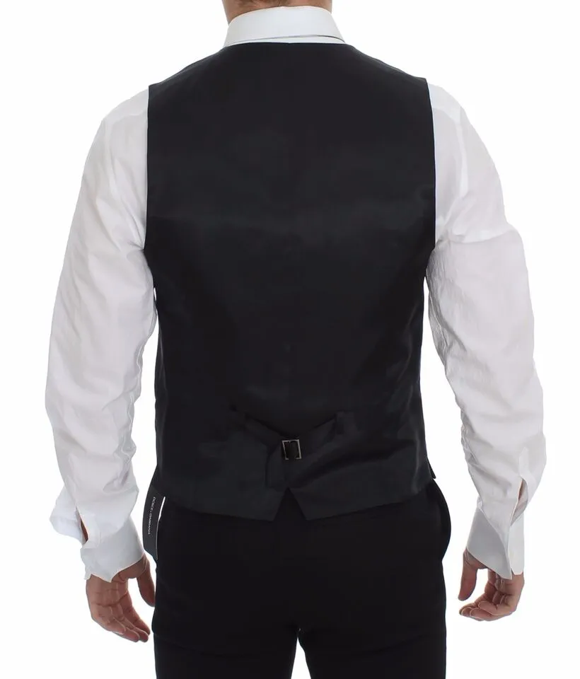 Sleek Gray Wool Dress Vest sold by Louxly product image thumbnail 3