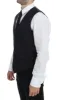 Elegant Silk-Wool Black Dress Vest sold by Louxly