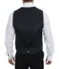 Elegant Gray Striped Wool-Silk Dress Vest sold by Louxly