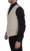 Elegant Beige Cotton Blend Dress Vest sold by Louxly