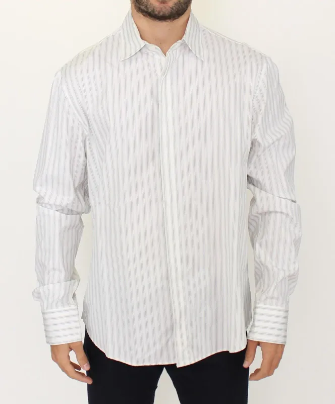 Elegant Striped Cotton Casual Shirt sold by Louxly