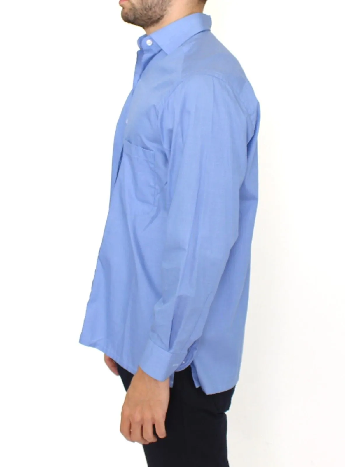 Dapper Blue Cotton Dress Shirt for Men sold by Louxly product image thumbnail 2