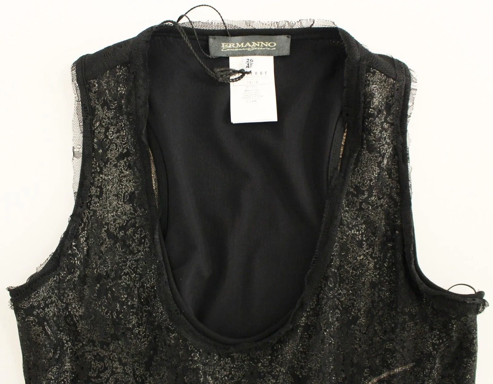 Black Nylon Lace Detail Mini Dress sold by Louxly product image thumbnail 5
