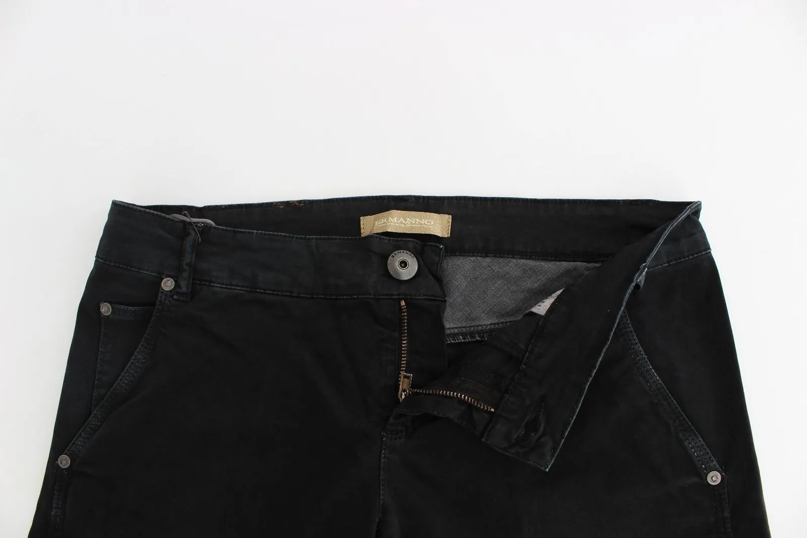 Sleek Black Slim Leg Designer Jeans sold by Louxly product image thumbnail 5