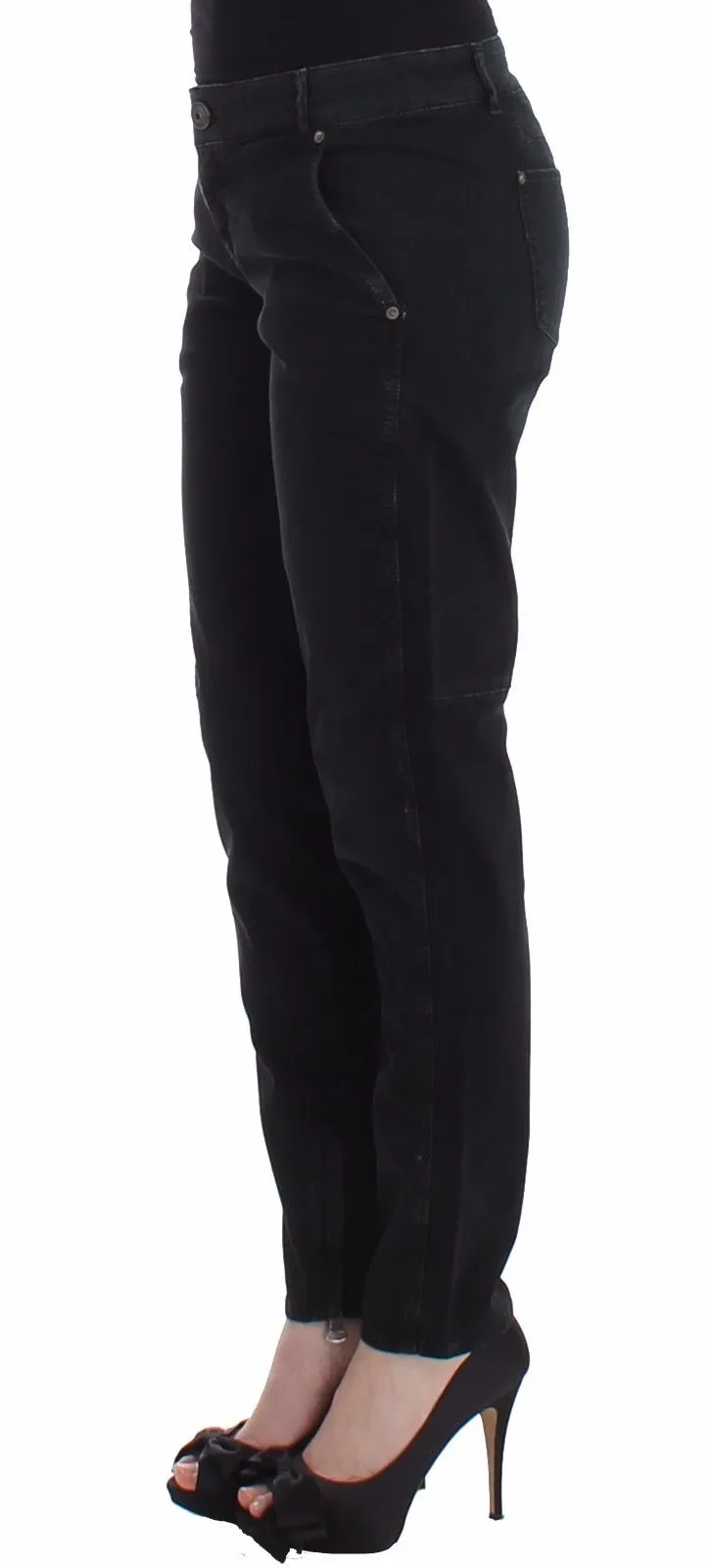 Sleek Black Slim Leg Designer Jeans sold by Louxly product image thumbnail 2
