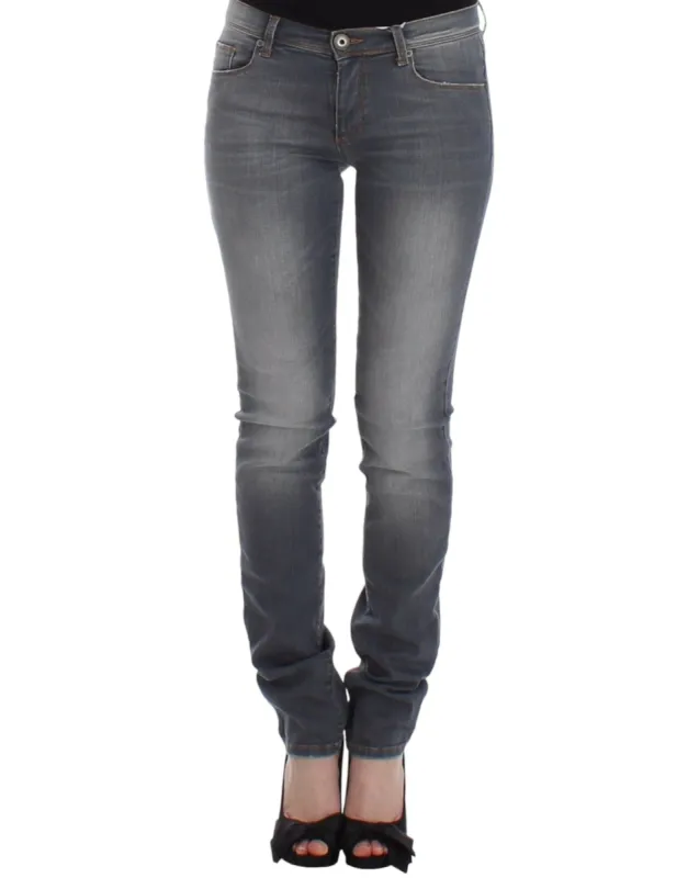 Chic Gray Slim-Fit Skinny Jeans sold by Louxly