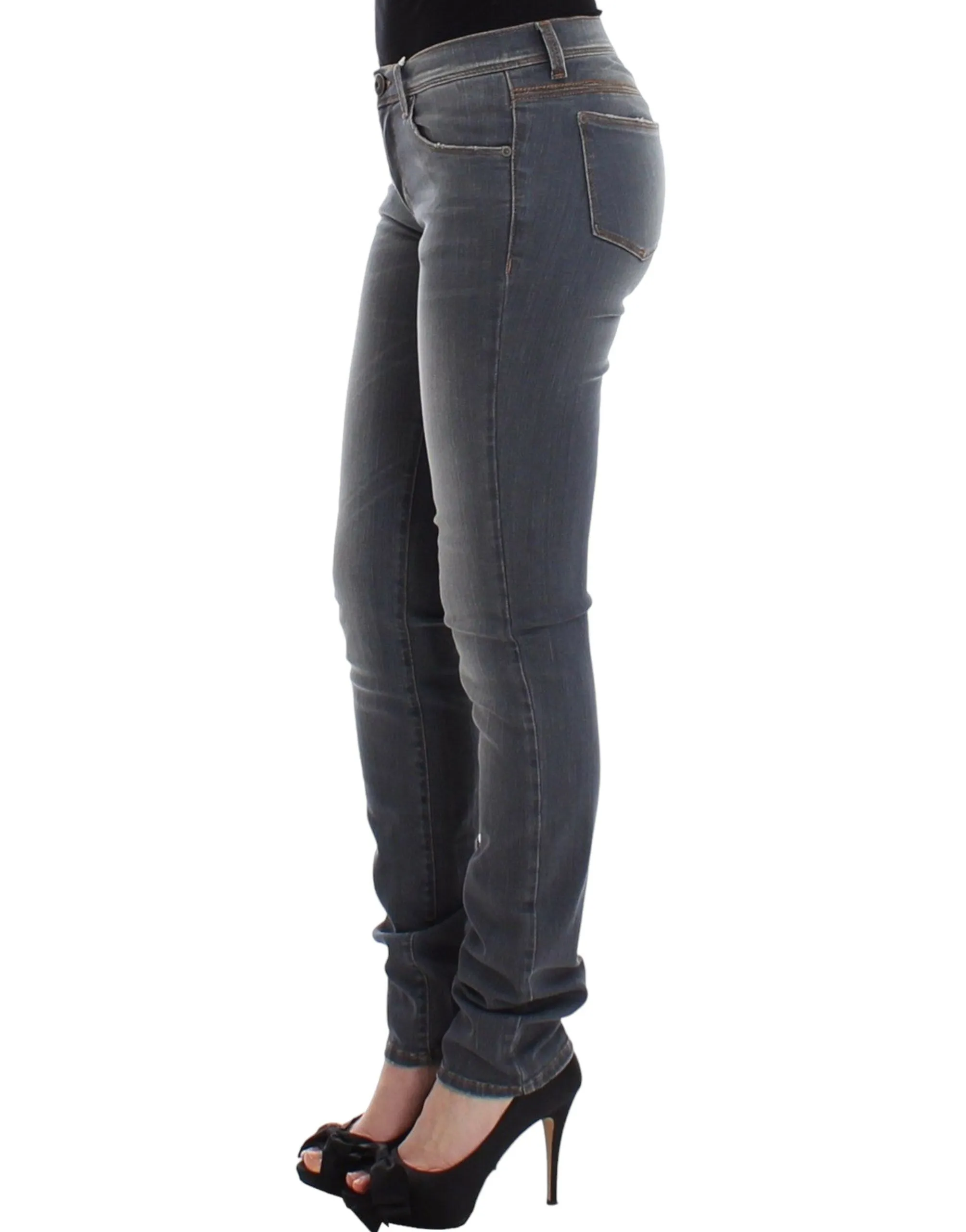 Chic Gray Slim-Fit Skinny Jeans sold by Louxly product image thumbnail 2