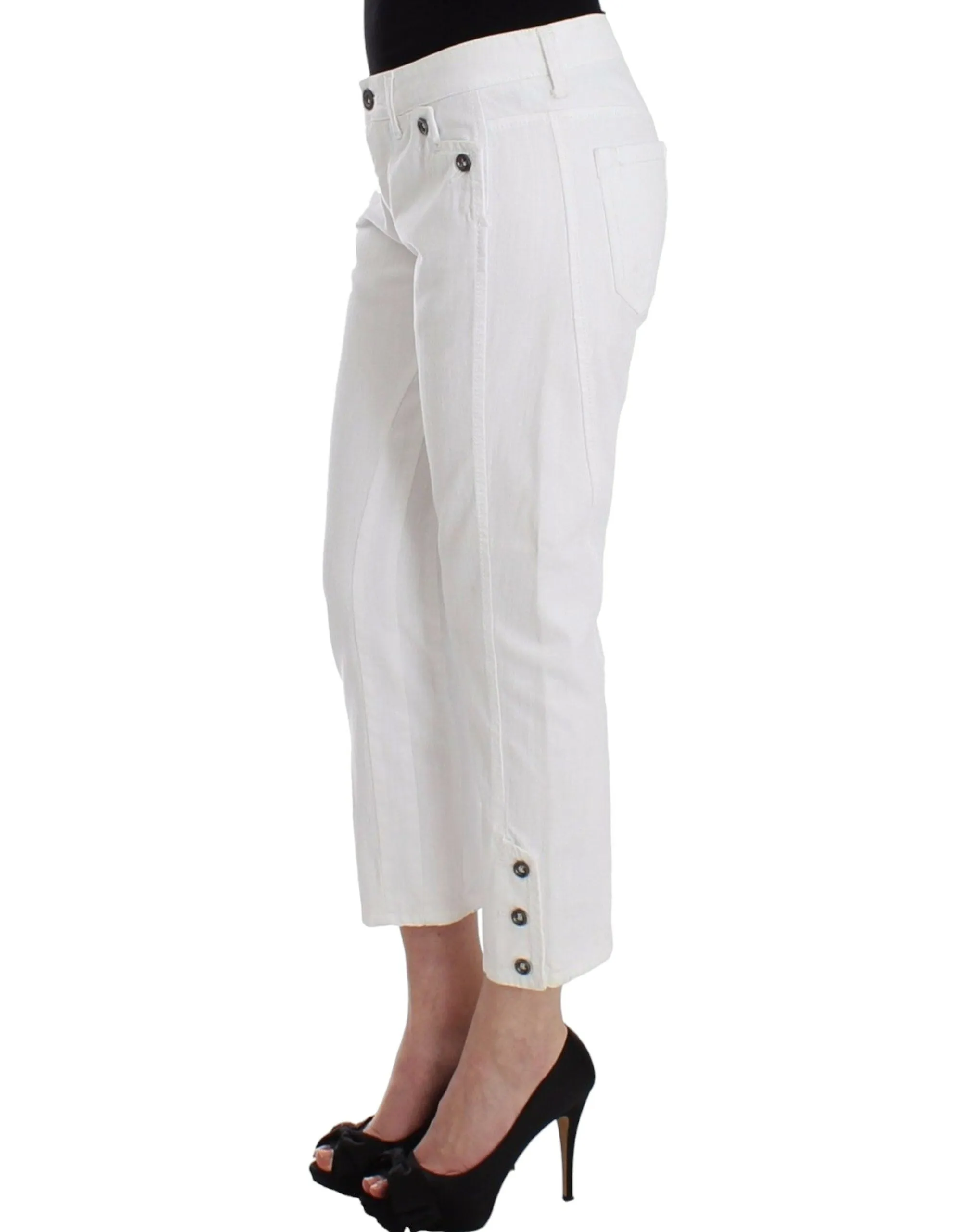 Chic White Cropped Jeans for Sophisticated Style sold by Louxly product image thumbnail 2