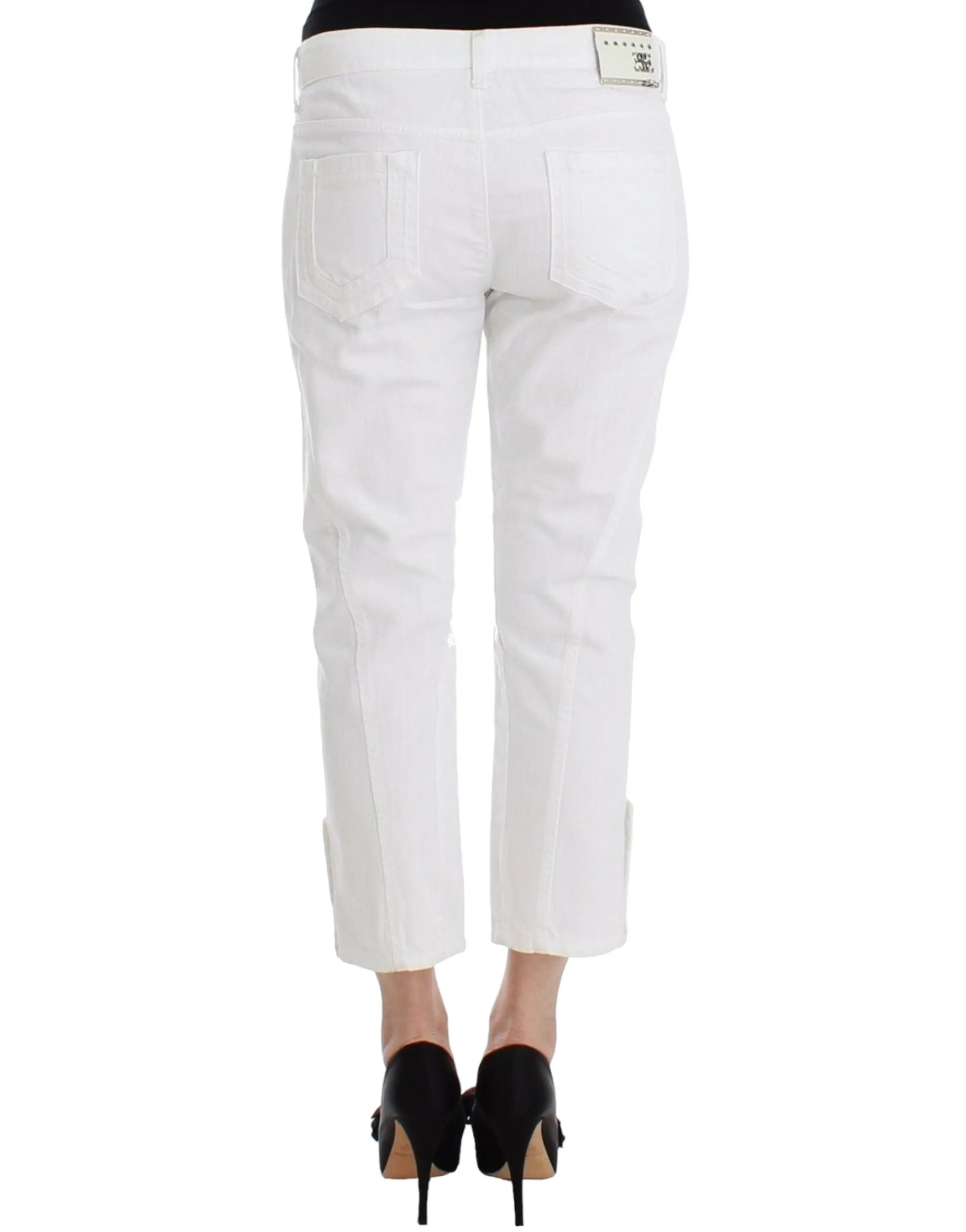 Chic White Cropped Jeans for Sophisticated Style sold by Louxly product image thumbnail 3