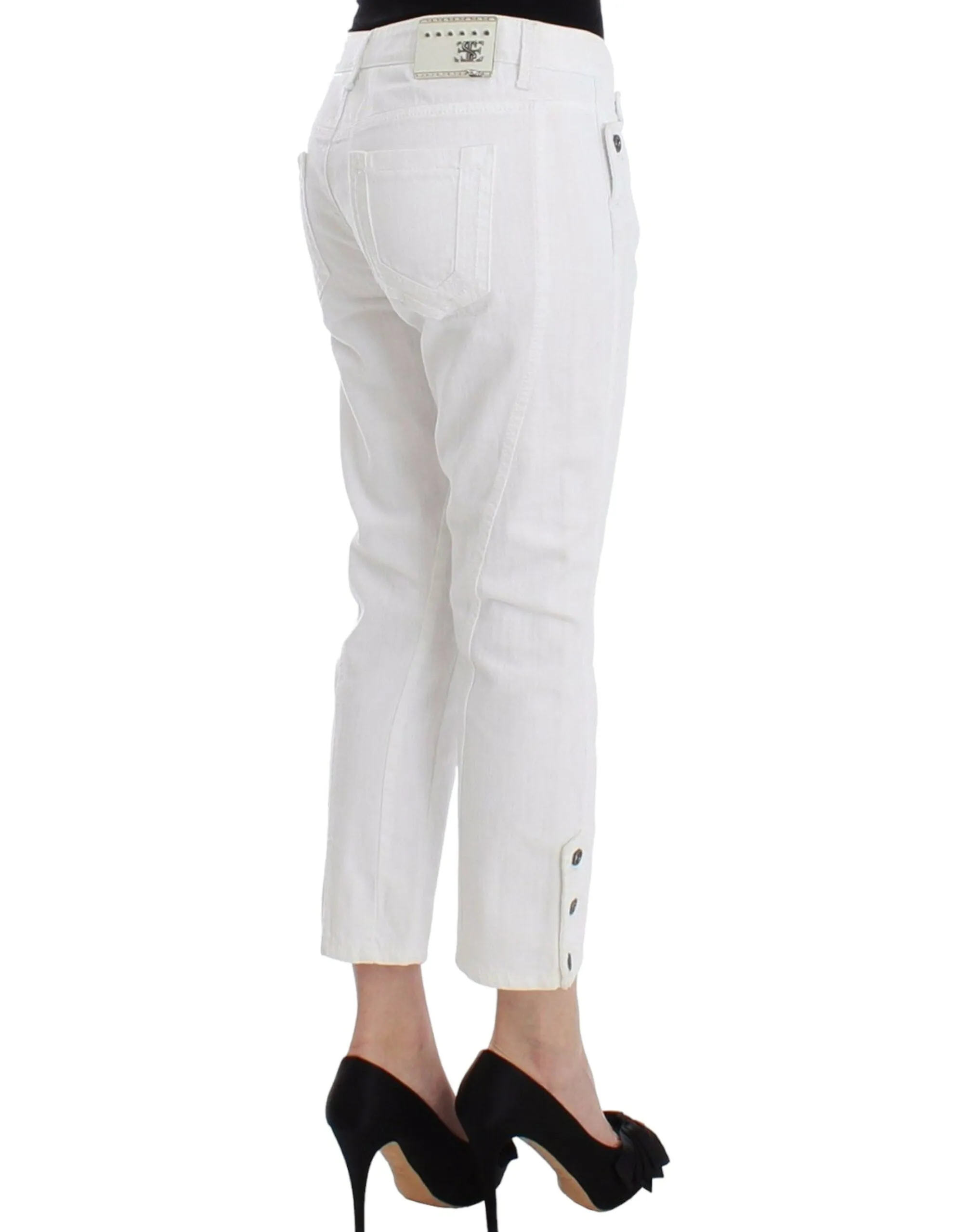Chic White Cropped Jeans for Sophisticated Style sold by Louxly product image thumbnail 4