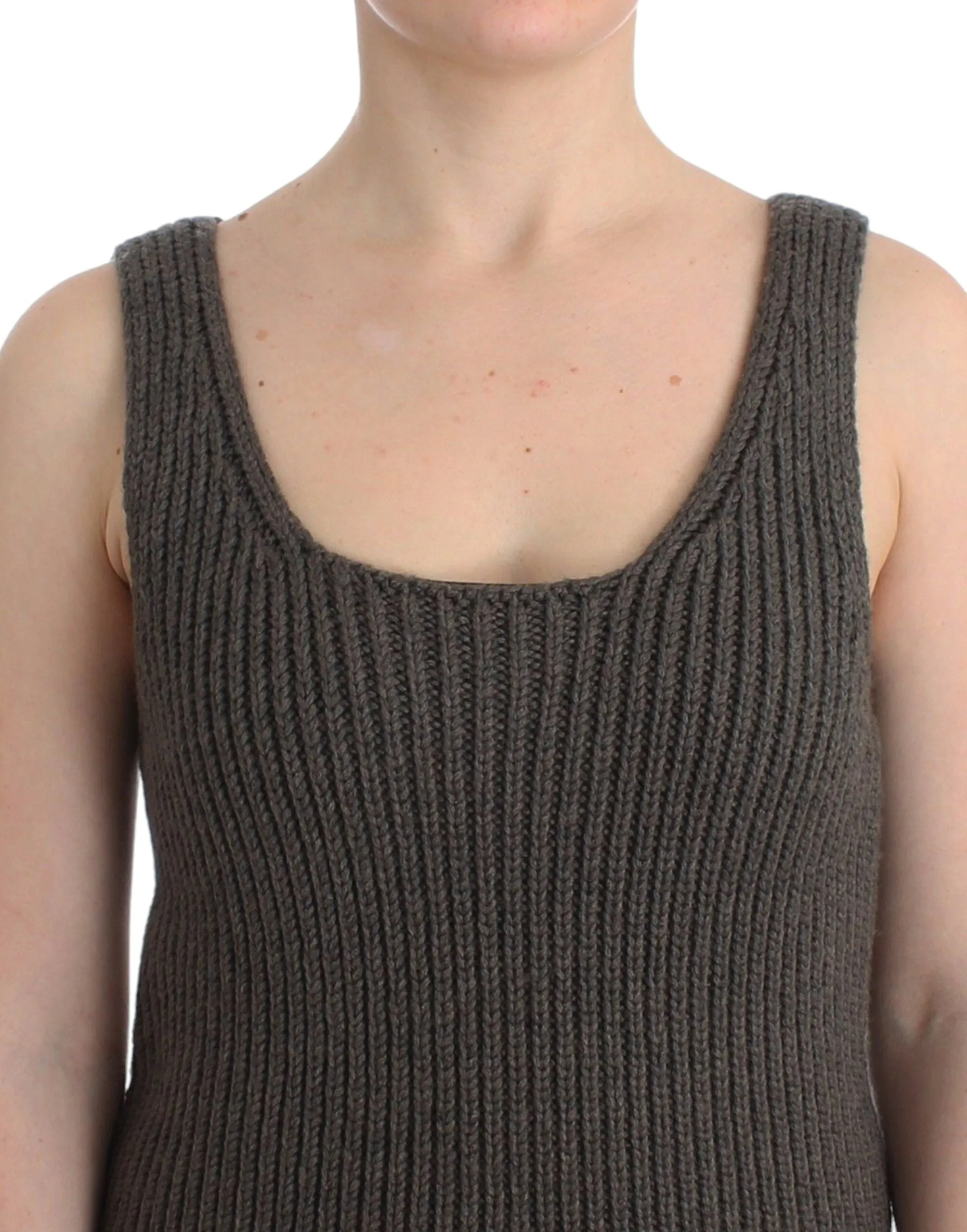 Chic Gray Knit Crew Neck Top sold by Louxly product image thumbnail 5