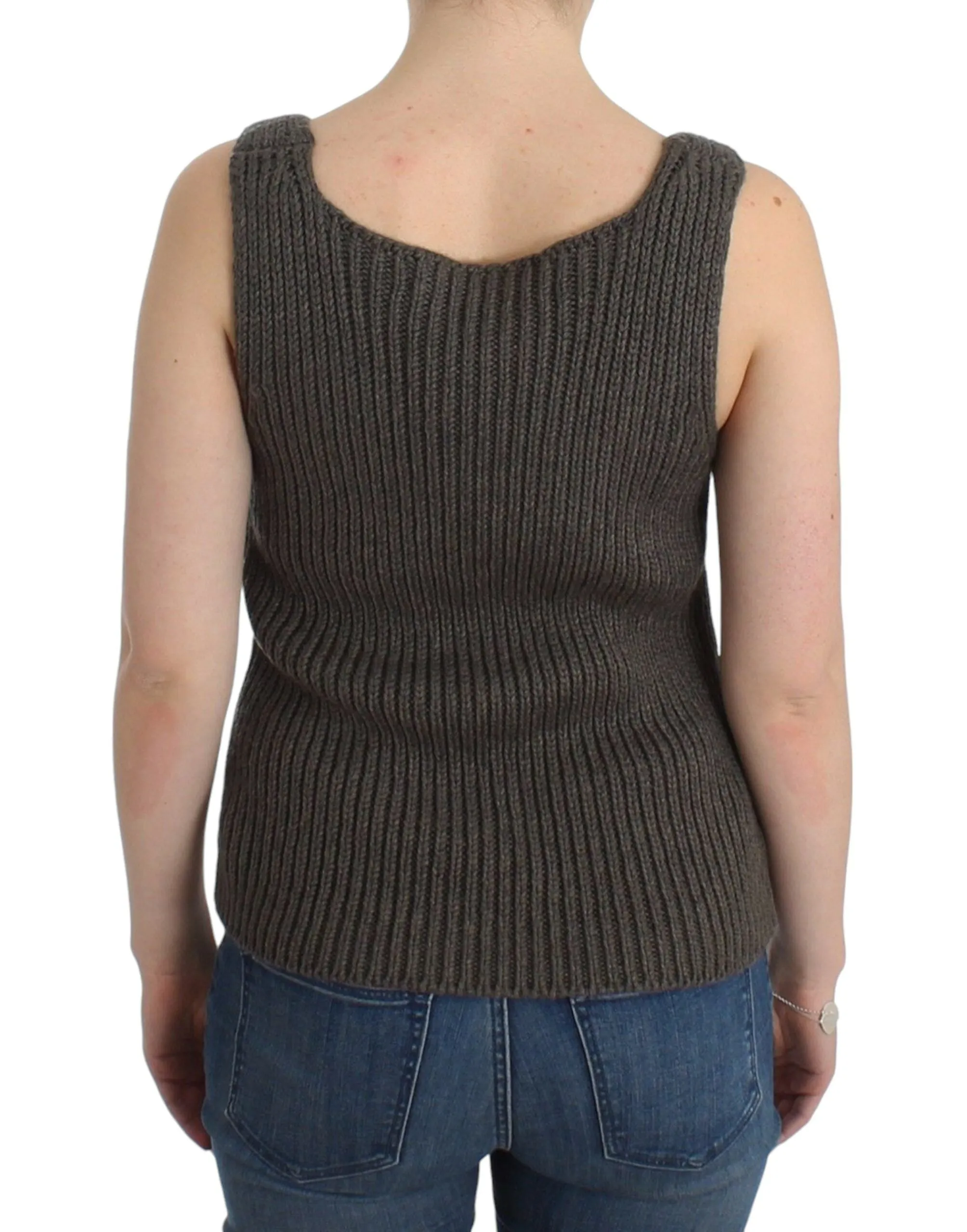 Chic Gray Knit Crew Neck Top sold by Louxly product image thumbnail 3