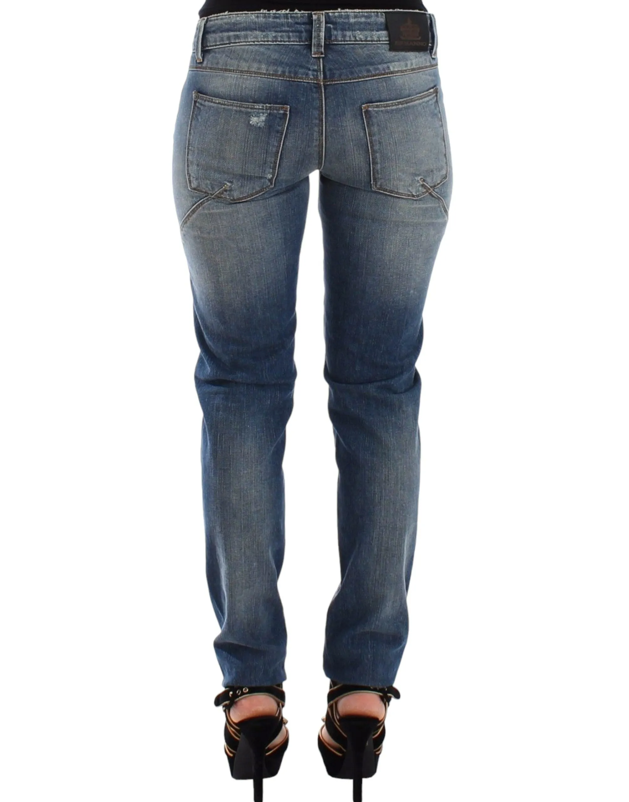 Chic Slim-Fit Blue Denim Jeans sold by Louxly product image thumbnail 3