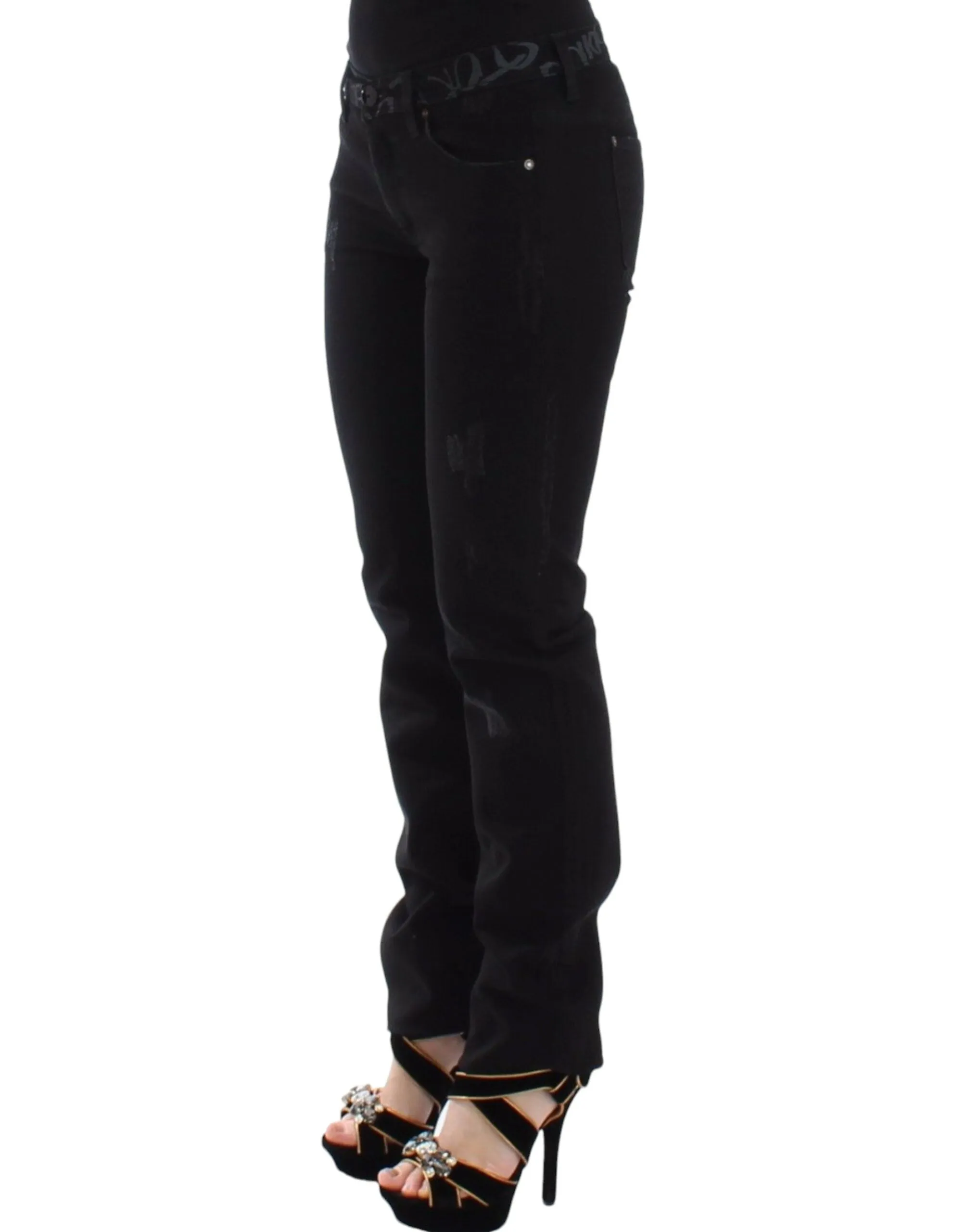 Chic Black Skinny Statement Jeans sold by Louxly product image thumbnail 2