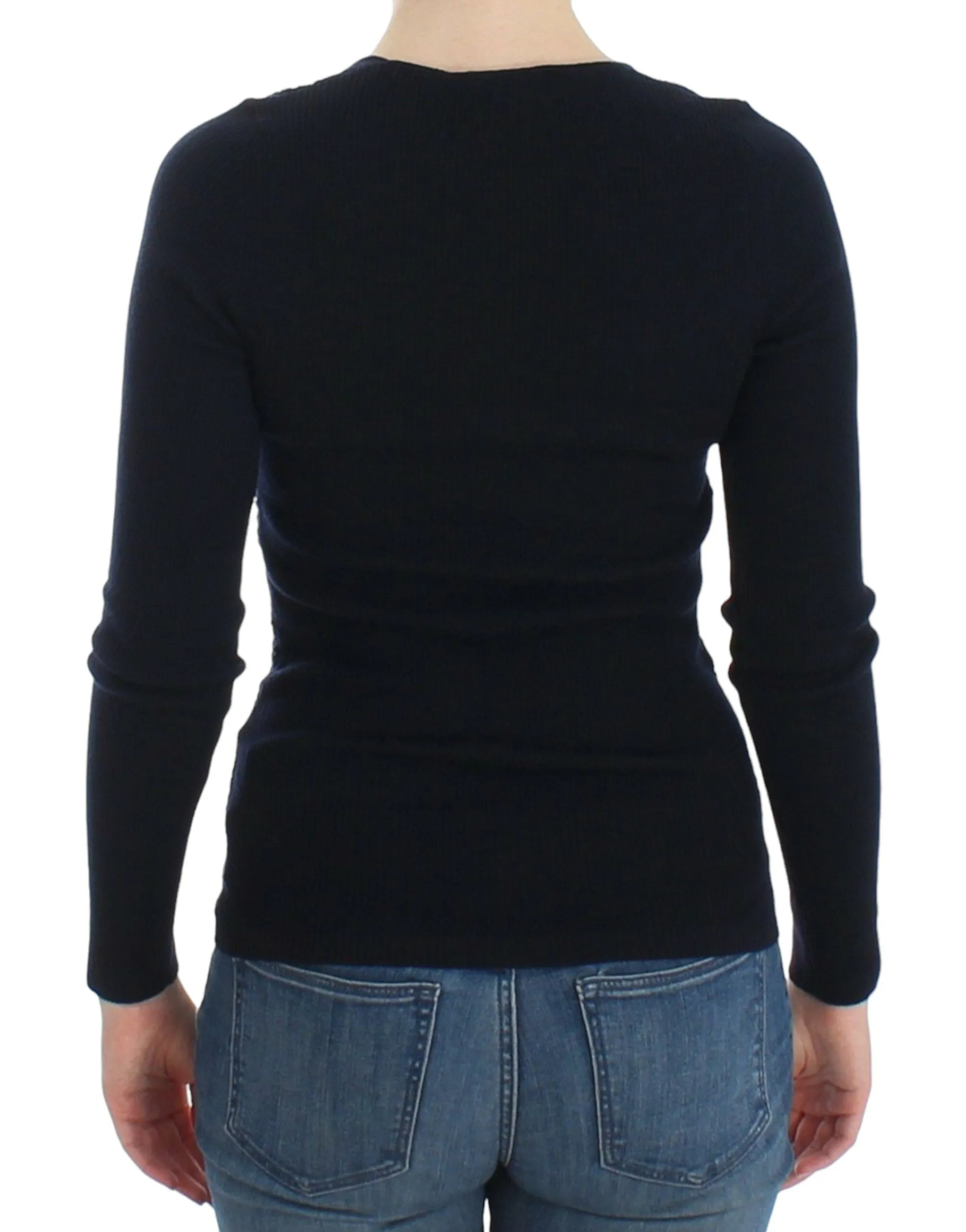 Chic Blue Wool Blend Sweater sold by Louxly product image thumbnail 3
