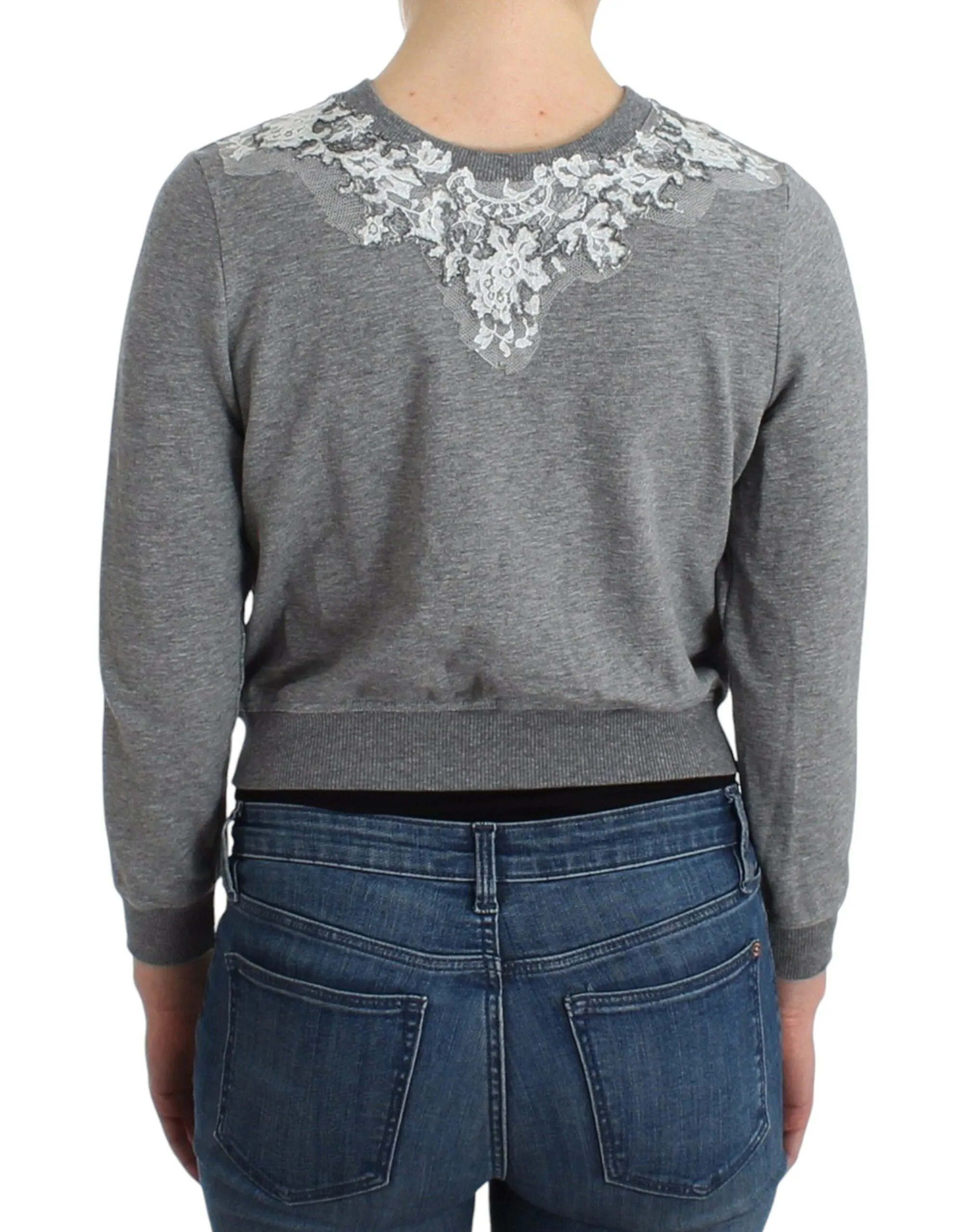 Chic Gray Cotton Blend Short Cardigan sold by Louxly product image thumbnail 3