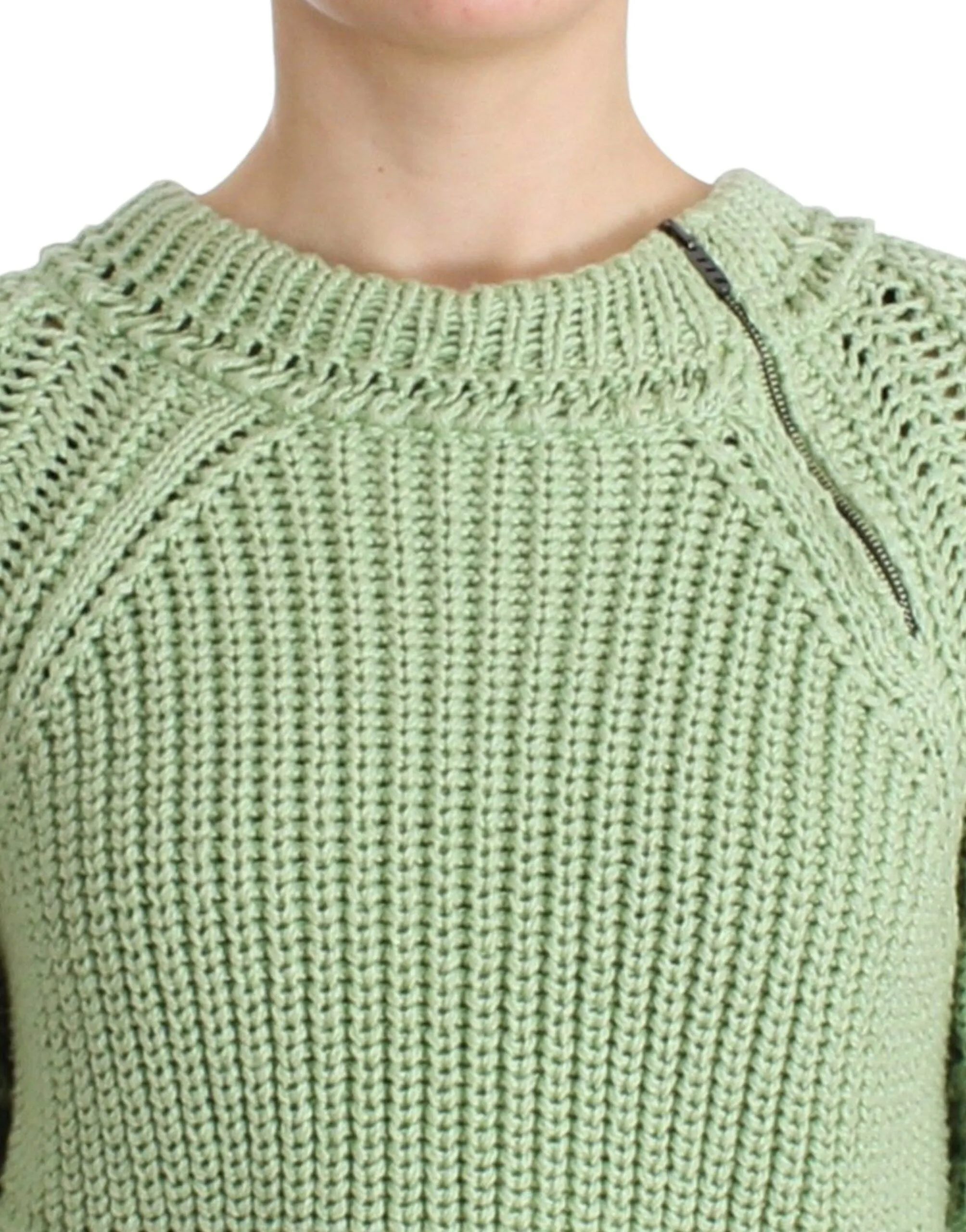 Chic Green Cropped Cotton Sweater sold by Louxly product image thumbnail 5